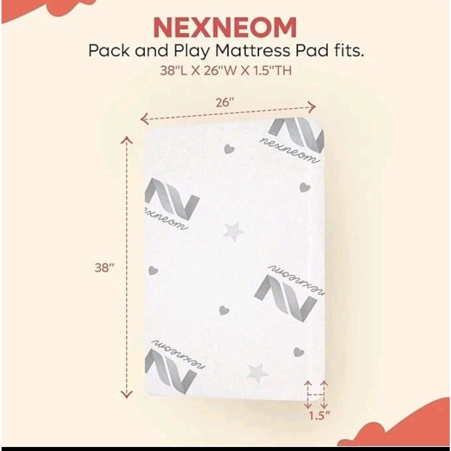 Pack and Play Mattress Memory Foam 38x26 Breathable & Skin-Friendly with Cover