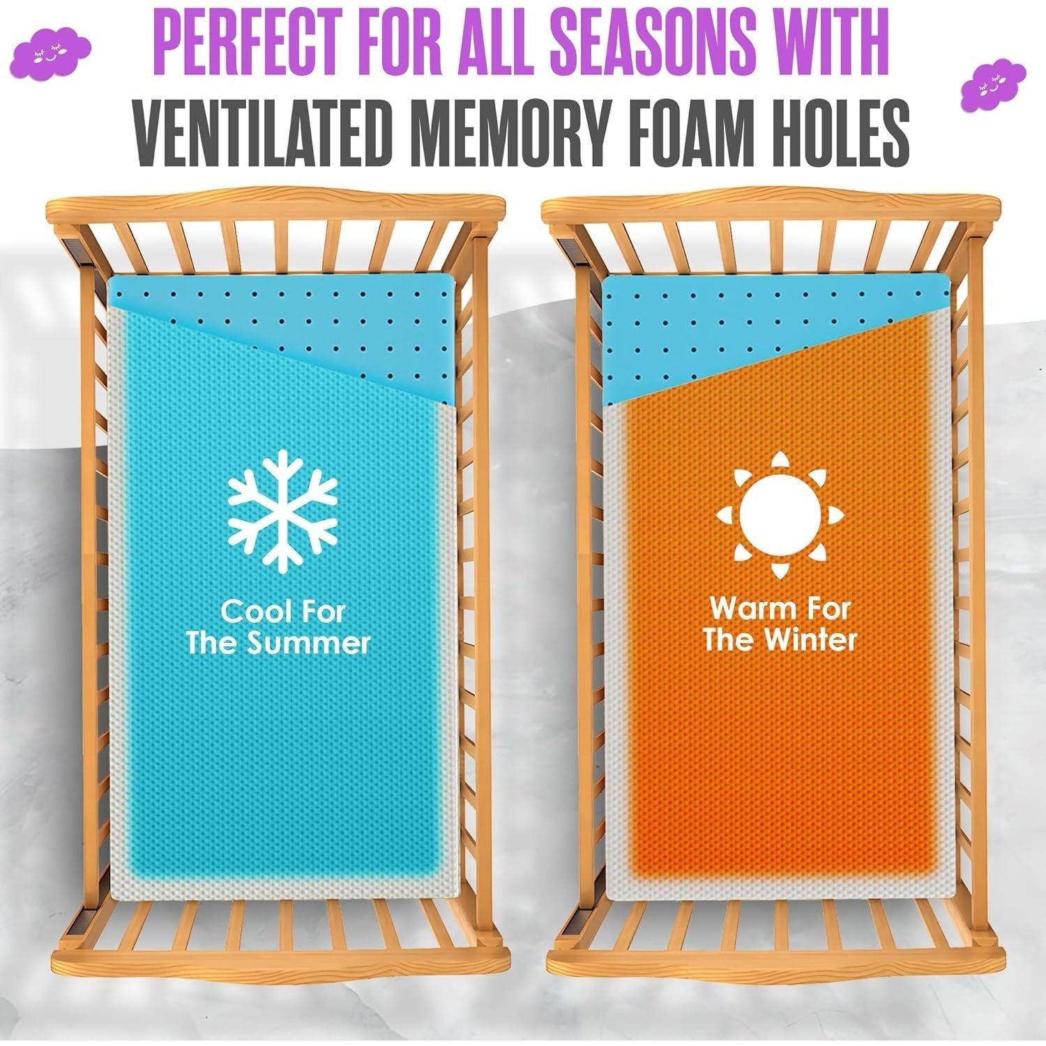 Sleepah 6” Crib & Toddler Bed Mattress – Breathable Waterproof Washable Removable Soft Cover – Dual Sided Firm for Babies and Plush for Toddlers