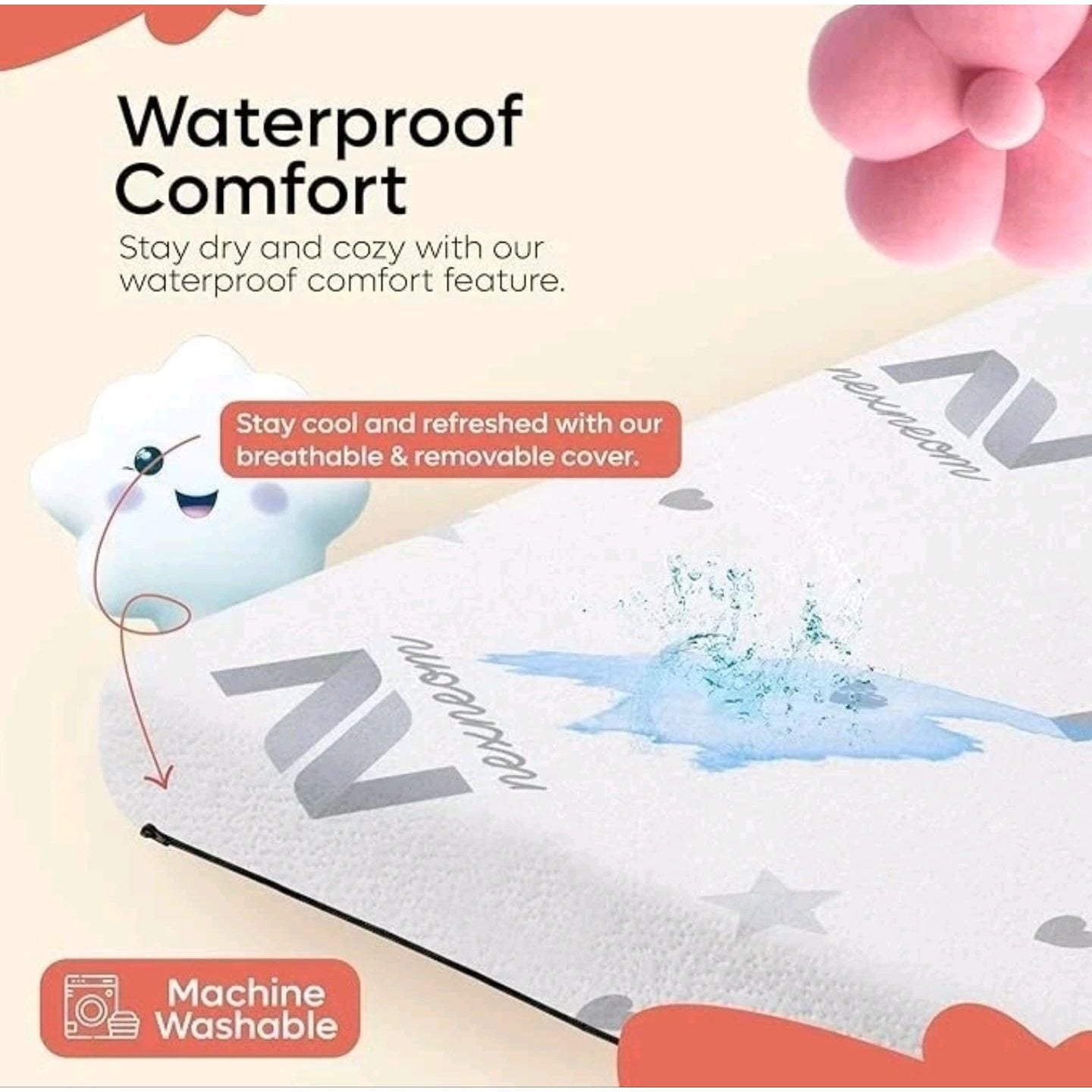 Pack and Play Mattress Memory Foam 38x26 Breathable & Skin-Friendly with Cover
