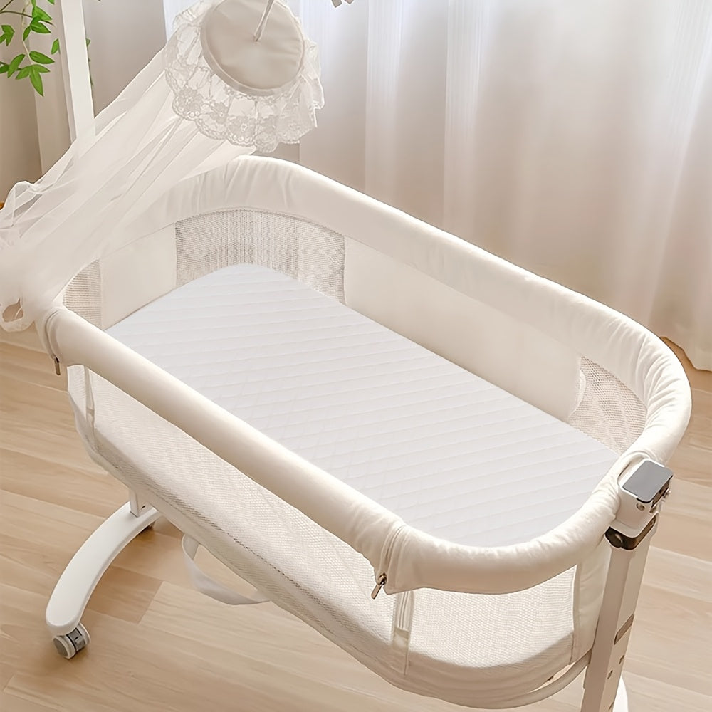 Oval-Shaped Baby Bassinet Mattress Made of Breathable, Premium Foam That Is Hypoallergenic And Non-Toxic, Featuring a Removable Waterproof Cover