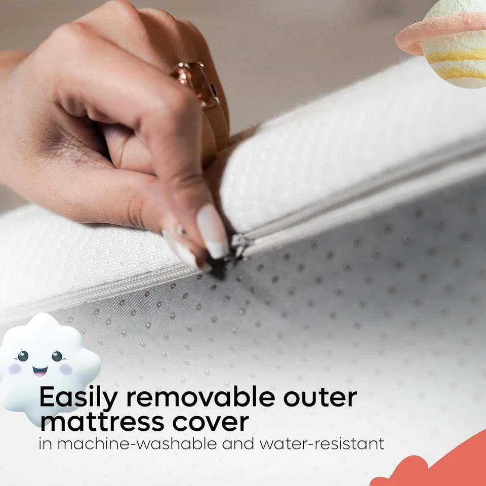Pack and Play Mattress Memory Foam 38x26 Breathable & Skin-Friendly with Cover