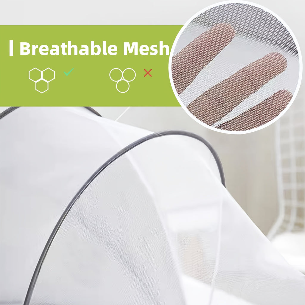 Portable Baby Travel Pod, Easy to Fold Baby Nest for Camping, Lightweight And Washable, Includes Mosquito Net And Sunshade Canopy, Travel Crib in Dark Gray