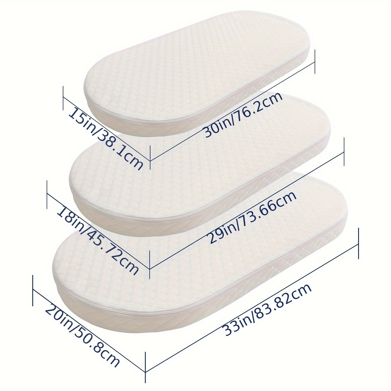 Oval-Shaped Baby Bassinet Mattress Made of Breathable, Premium Foam That Is Hypoallergenic And Non-Toxic, Featuring a Removable Waterproof Cover