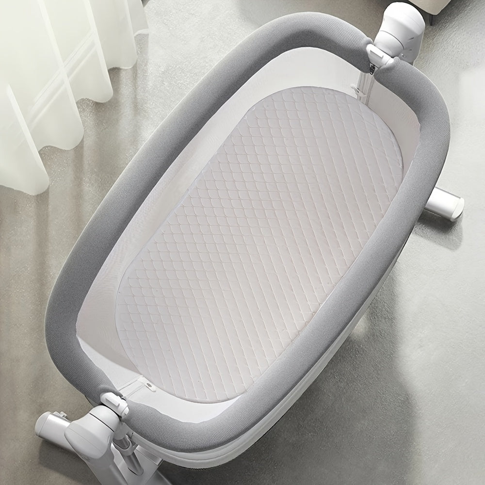 Oval-Shaped Baby Bassinet Mattress Made of Breathable, Premium Foam That Is Hypoallergenic And Non-Toxic, Featuring a Removable Waterproof Cover
